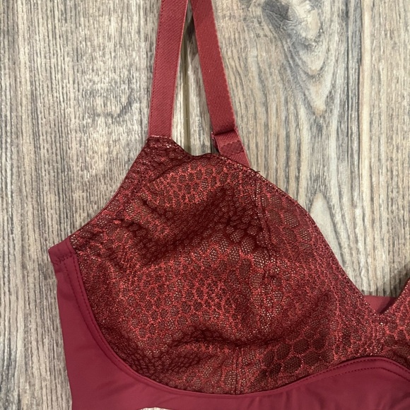 Knix Women's Gossamer Lace Bra in Dark Cherry size S+ NWT - Picture 2 of 12